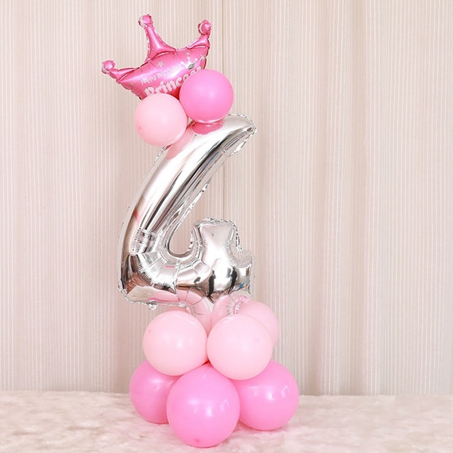 Happy Birthday Balloon 1 2 3 4 5 6 Foil Balloons Air Baloons 1st Birthday Party Decorations Kids Babyshower Baby Shower Boy Girl