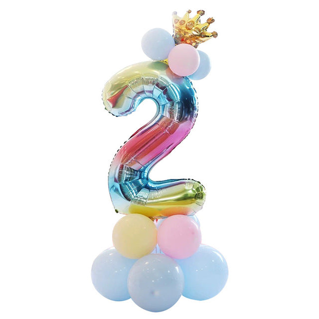 Happy Birthday Balloon 1 2 3 4 5 6 Foil Balloons Air Baloons 1st Birthday Party Decorations Kids Babyshower Baby Shower Boy Girl