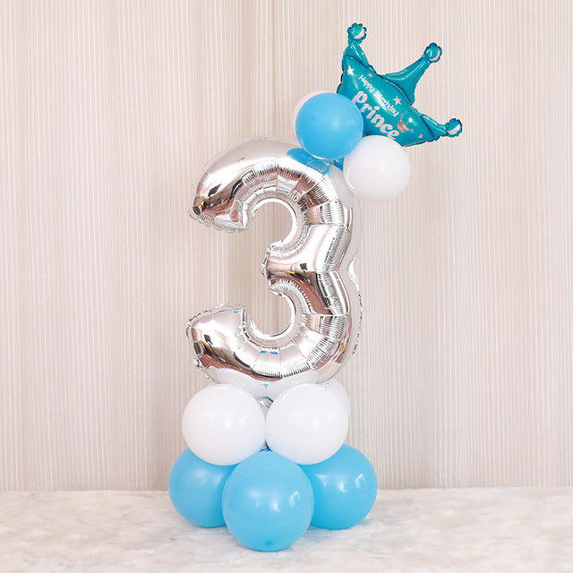 Happy Birthday Balloon 1 2 3 4 5 6 Foil Balloons Air Baloons 1st Birthday Party Decorations Kids Babyshower Baby Shower Boy Girl