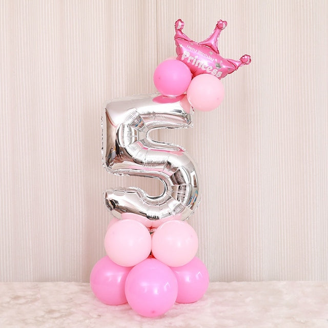 Happy Birthday Balloon 1 2 3 4 5 6 Foil Balloons Air Baloons 1st Birthday Party Decorations Kids Babyshower Baby Shower Boy Girl