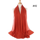 Muslim Bubble Chiffon Hijab Scarf Women Solid Color Soft Long Shawls and Wraps Georgette Head Scarves Ladies Hijabs