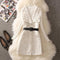 Vintage Mid-Length Plaid Tweed Vest Jacket Women 2 Piece Set Elegant Pearl Button Belted Unlined Waistcoat And Knitted Sweater