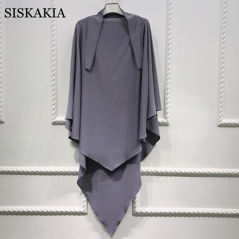 Siskakia Dubai Turkish Turban Solid Muslim Women khimar Wrap Malaysia Shawls Scarves Moroccan Hijabs 15 colors Eid 2021