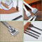 Leather Hole Punches 1+2+4+6 Prong DIY Diamond Lacing Stitching Chisel Set U/V Shaped Groover Leather Edge Beveler Skiving Tools