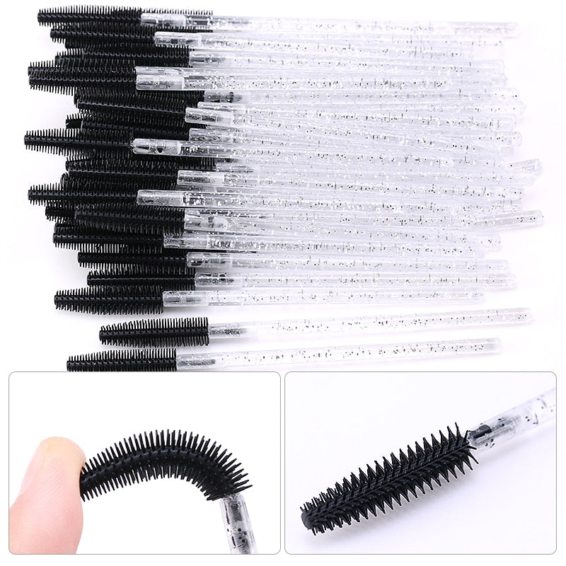 Disposable Silicone Gel Eyelash Brush Comb Mascara Wands Eye Lashes Extension Tool Professional Beauty Makeup Tool For Women
