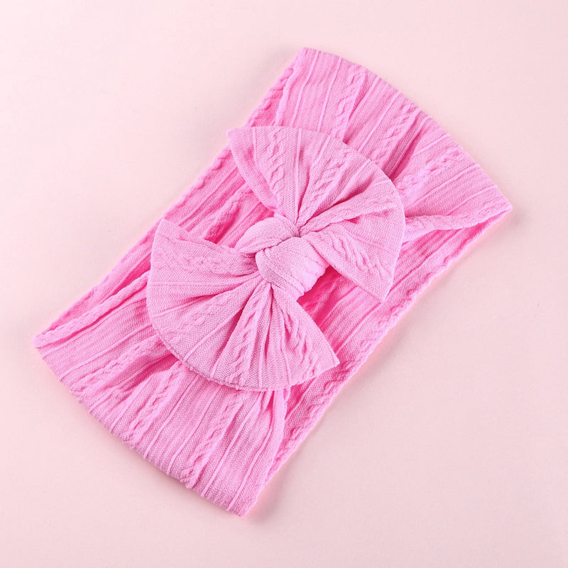 32 Colors Cable Bow Baby Headband for Child Bowknot Headwear Cables Turban for Kids Elastic Headwrap Baby Hair Accessories