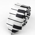 Classic Fashion Men&#39;s Skinny Tie Colorful Musical Notes Printed Piano Guitar Polyester 5cm Width Necktie Party Gift Accessory