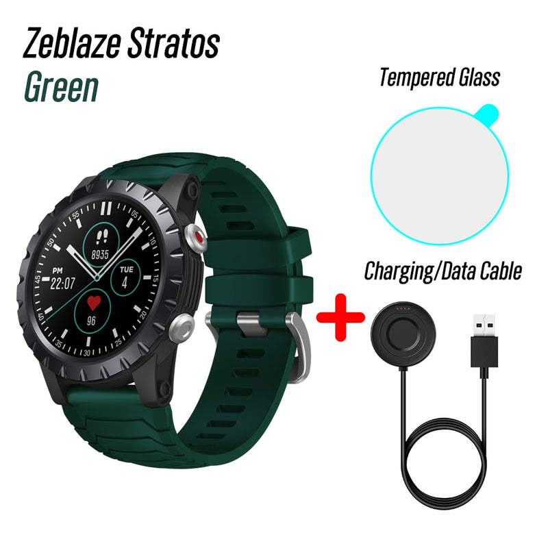 New 2021 Zeblaze Stratos Sports Smart Watch gps GPS GLONASS GALILEO Heart Rate SpO2 VO2max Stress 25 days Battery Life WR 5 ATM