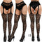 Sexy Solid Striped Elastic High Waist Transparent Stockings Lingerie Garter Fishnet Pantyhose Open Crotch Tights
