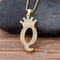Nidin New Luxury Copper Zircon A-Z Crown Alphabet Pendant Chain Necklace Hip-Hop Style Fashion Woman Man Initial Name Jewelry