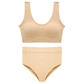 CINOON Sexy Seamless Tops Set High Waist Panties Women Wireless Underwear Suit Soft Padded Bras Set Backless Bralette Lingerie