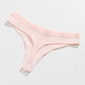 2Pcs Female Sexy Thong Women&#39;s Cotton Panties Low-Waist Thongs Striped Solid Color Underpants Girl Comfortable Briefs Underwear