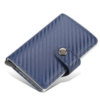 New Men women smart wallet Credit Bank card holder fashion purse Aluminum alloy Business Casual Mini wallet Brand PU Purse