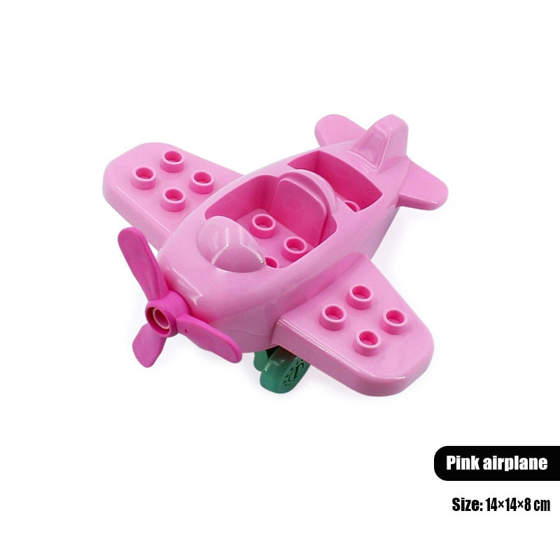 New Large Building Blocks Children Toys Cartoon Princess Carriage Car Airplane Vehicle Model Big Size Bricks Gift For Children