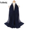 Muslim 2021 New Chiffon Hijab Scarf Women Solid Color Soft Long Shawls and Wraps Islamic Head Scarves Fashion turbante mujer
