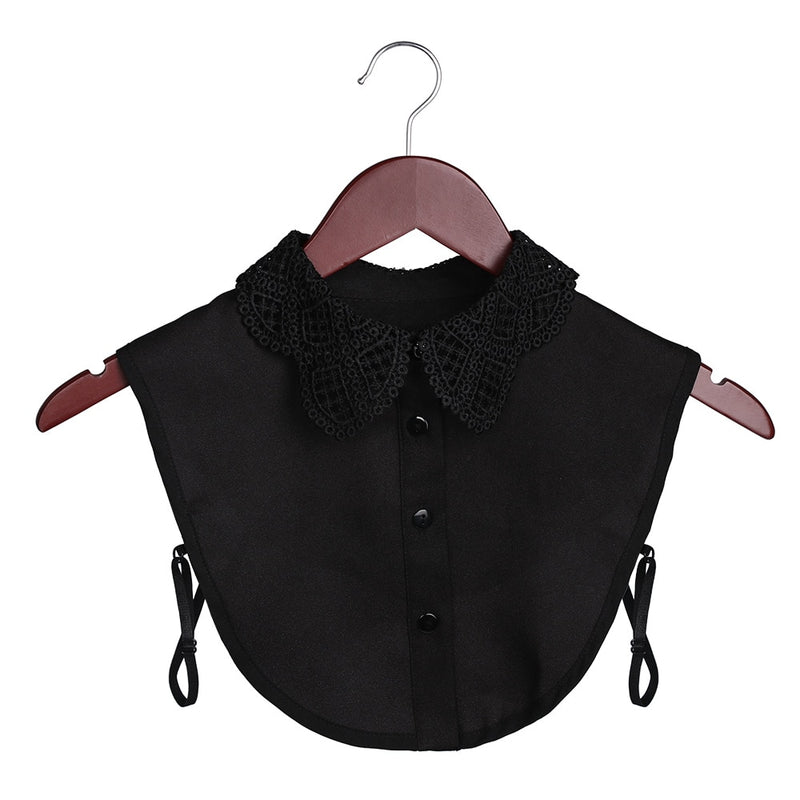 Fashion White Black Lace Fake Collar Blouse Vintage Detachable Shirt False Collar Lapel Blouse Top Women Clothes Accessories