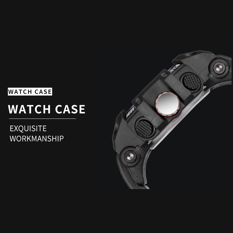 2022 New SMAEL Dual Time Men Watches 50m Waterproof Military Watches for Male 8007 Shock Resisitant Sport Watches Gifts Wtach
