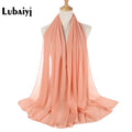 Muslim 2021 New Chiffon Hijab Scarf Women Solid Color Soft Long Shawls and Wraps Islamic Head Scarves Fashion turbante mujer