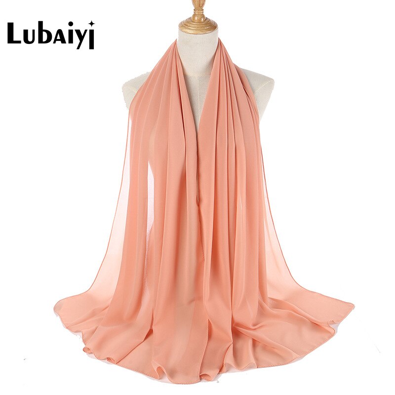 Muslim 2021 New Chiffon Hijab Scarf Women Solid Color Soft Long Shawls and Wraps Islamic Head Scarves Fashion turbante mujer