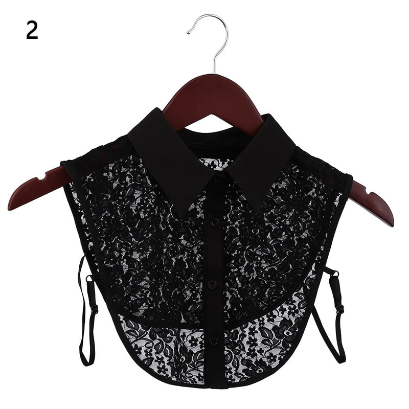 Fashion White Black Lace Fake Collar Blouse Vintage Detachable Shirt False Collar Lapel Blouse Top Women Clothes Accessories