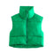 Puffy Vest Women Zip Up Stand Collar Sleeveless Lightweight Padded Cropped Puffer Quilted Vest Winter Warm Coat Jacket 2022 New