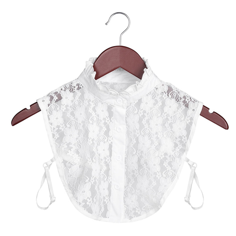 Fashion White Black Lace Fake Collar Blouse Vintage Detachable Shirt False Collar Lapel Blouse Top Women Clothes Accessories