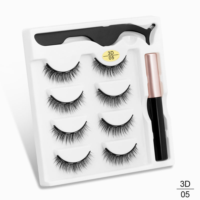Magnetic Eyelashes 3D Mink Eyelashes Magnetic Eyeliner Magnetic Lashes Short False Lashes Lasting Handmade Eyelash Makeup Tool