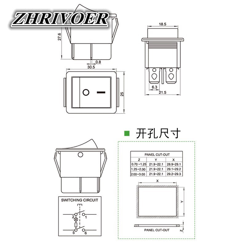 1/5Pcs KCD4 Rocker Switch ON-OFF 2 Position 4 Pins / 6 Pins  Electrical equipment With Light Power Switch 16A 250VAC/ 20A 125VAC