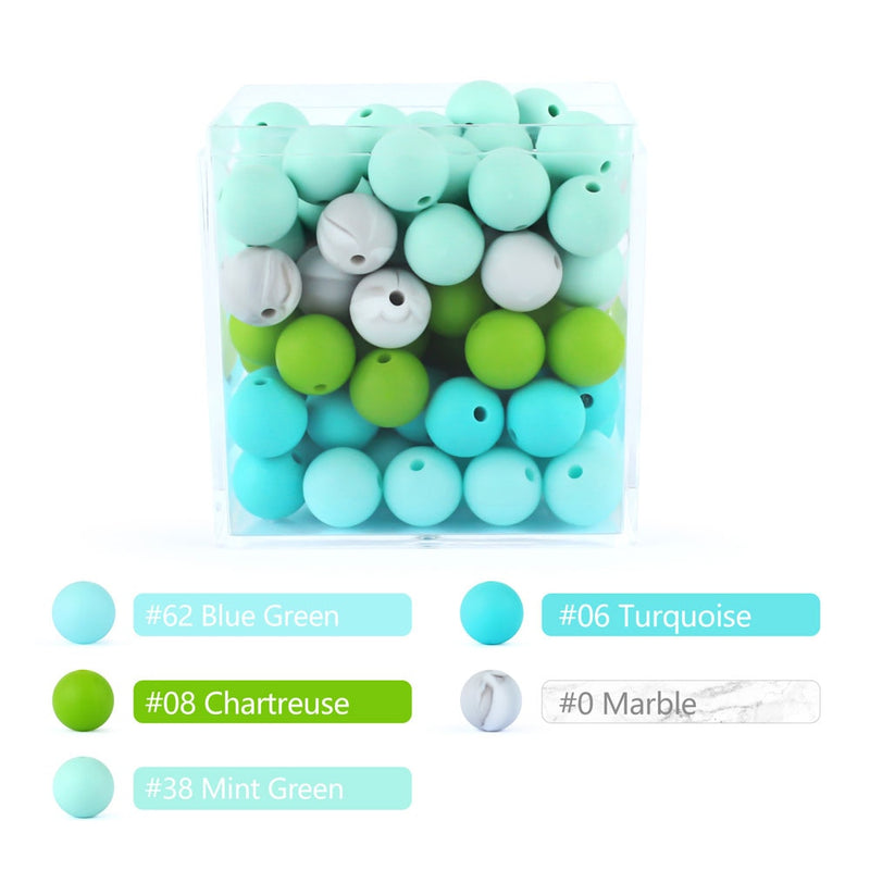 12mm 20pcs Silicone Baby Beads Round Teether Teething Beads DIY Pacifier Chain Necklace Pendant Toys BPA Free Baby Accessories