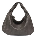 SC Brand New Vegan Leather Hobo Bag Handmade Woven Casual Female Handbag Big Capacity Patchwork Zipper Women Shoulder Bags