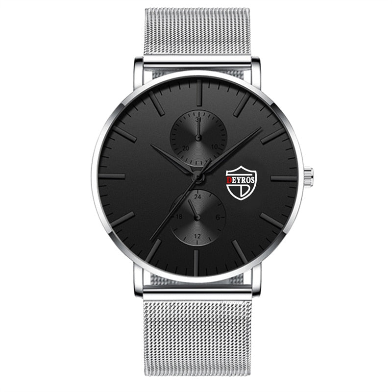 reloj hombre 2022 Mens Fashion Ultra-thin Watches Men Business Casual Stainless Steel Mesh Belt Quartz Watch relogio masculino