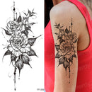 tattoo sticker women flower rose peony black tatouage temporaire femme temporary sleeve tattoo waterproof sexy body art fashion