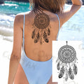 Sexy Black Henna Temporary Tattoos For Women Girls Body Art Decoration Fake Jewelry Chains Waterproof Mandala Flower Tatoos Kit