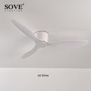 SOVE Modern Black White Low Floor DC Motor 30W Ceiling Fans With Remote Control Simple Ceiling Fan Without Light Home Fan 220V