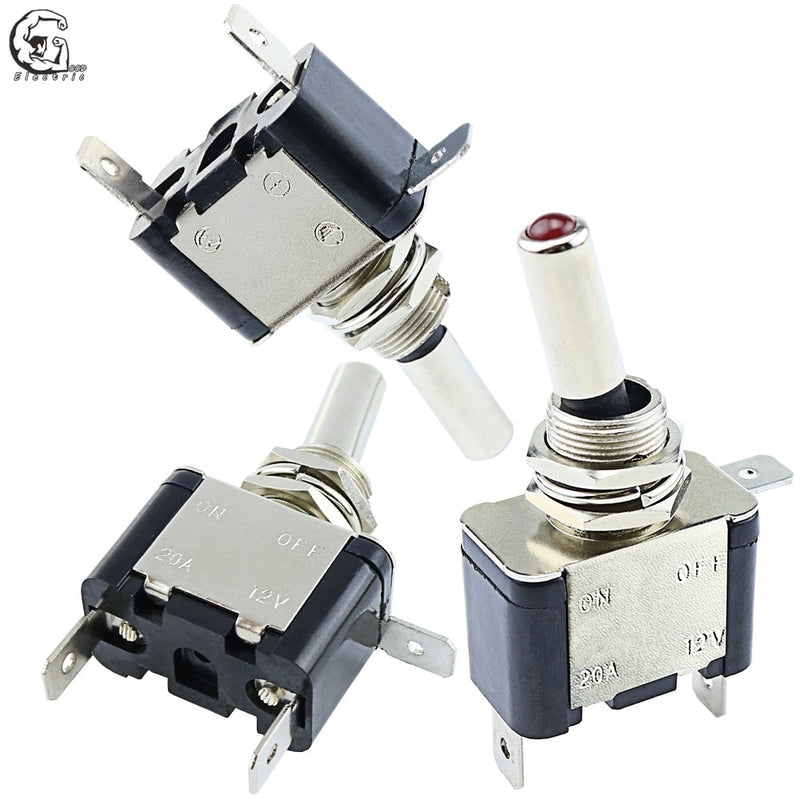 Auto Car Boat Truck Illuminated Led Toggle Switch With Safety Aircraft Flip Up Cover Guard Red Blue Green Yellow White 12V20A