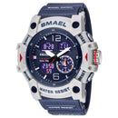 2022 New SMAEL Dual Time Men Watches 50m Waterproof Military Watches for Male 8007 Shock Resisitant Sport Watches Gifts Wtach