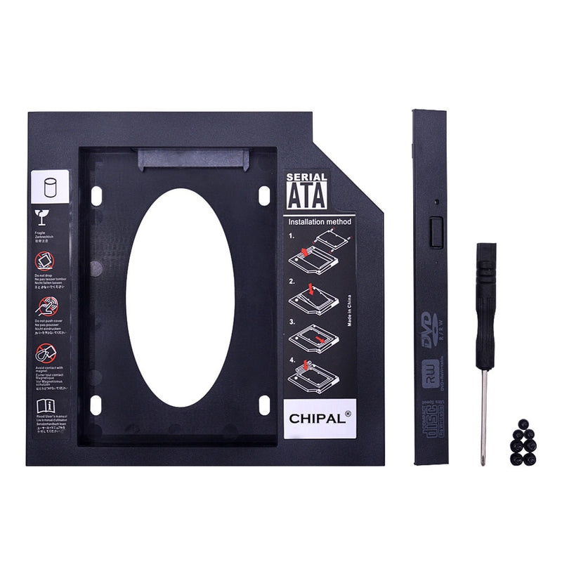 CHIPAL Second 2nd HDD Caddy 9MM 9.5MM 12.7MM SATA 3.0 for 2.5&#39;&#39; SSD Case Hard Disk Drive Adapter for Laptop CD DVD-ROM Optibay