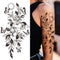 Death Skull Flower Temporary Tattoo For Women Girls Snake Bird Peony Tattoo Sticker Black Fake Blossom Sexy Tatoo Transfer Adult