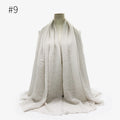 180X95CM Women Classic Muslim Crinkle Hijab Scarf Soft Cotton Head Scarves Turban Shawls Wraps Islamic Headband Femme Musulman