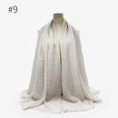 180X95CM Women Classic Muslim Crinkle Hijab Scarf Soft Cotton Head Scarves Turban Shawls Wraps Islamic Headband Femme Musulman