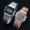 Rose Gold Silver Watches Men Women Electronic Digital Display Retro Style Clock Men&