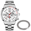 Watches for Men Business Luxury Stainless Steel Quartz Wristwatch Fashion Men Sports Bracelet Luminous Clock Watch reloj hombre