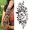 Death Skull Flower Temporary Tattoo For Women Girls Snake Bird Peony Tattoo Sticker Black Fake Blossom Sexy Tatoo Transfer Adult