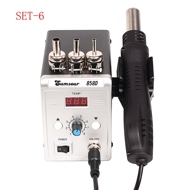 Hot Air Gun 858D 700W BGA Rework Solder Station Soldering Heat Air Gun Station 220V / 110V For SMD SMT Welding Repair With Gifts
