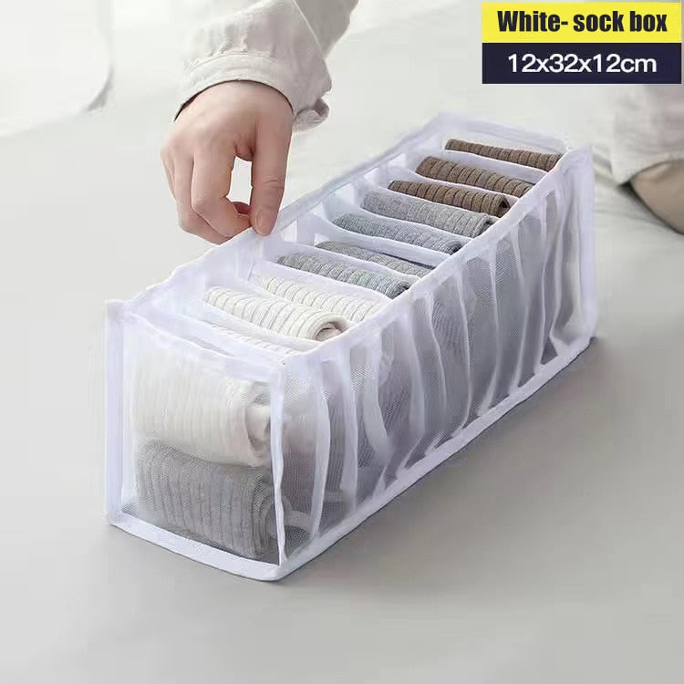 Underwear Storage Organizer for Clothes Separated Socks Shorts Bra Storage Boxs Dormitory Closet Organizer Drawer Washable