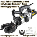 VEVOR Handheld Electric Hydraulic Rebar Steel Bender 800W 1200W 1500W 110V W/ Copper Motor for Builders Contractors Manufacturer