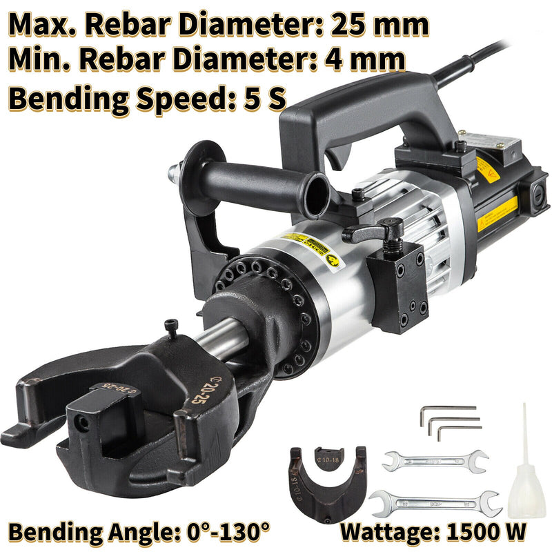 VEVOR Handheld Electric Hydraulic Rebar Steel Bender 800W 1200W 1500W 110V W/ Copper Motor for Builders Contractors Manufacturer