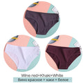 FINETOO Women&#39;s Cotton Panties 3Pcs Soft Striped Women Underpants Solid Girls Briefs Sexy Female Lingerie M-XL Comfort Underwear