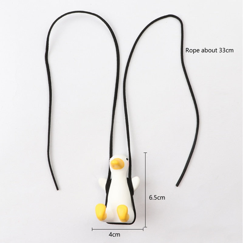 Gypsum Cute Anime Car Accessorie Swing Duck Pendant Auto Rearview Mirror Ornaments Birthday Gift Auto Decoraction Car Fragrance