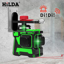 HILDA Laser Level 12 Lines 3D Level Self-Leveling 360 Horizontal And Vertical Cross Super Powerful Green Laser Level